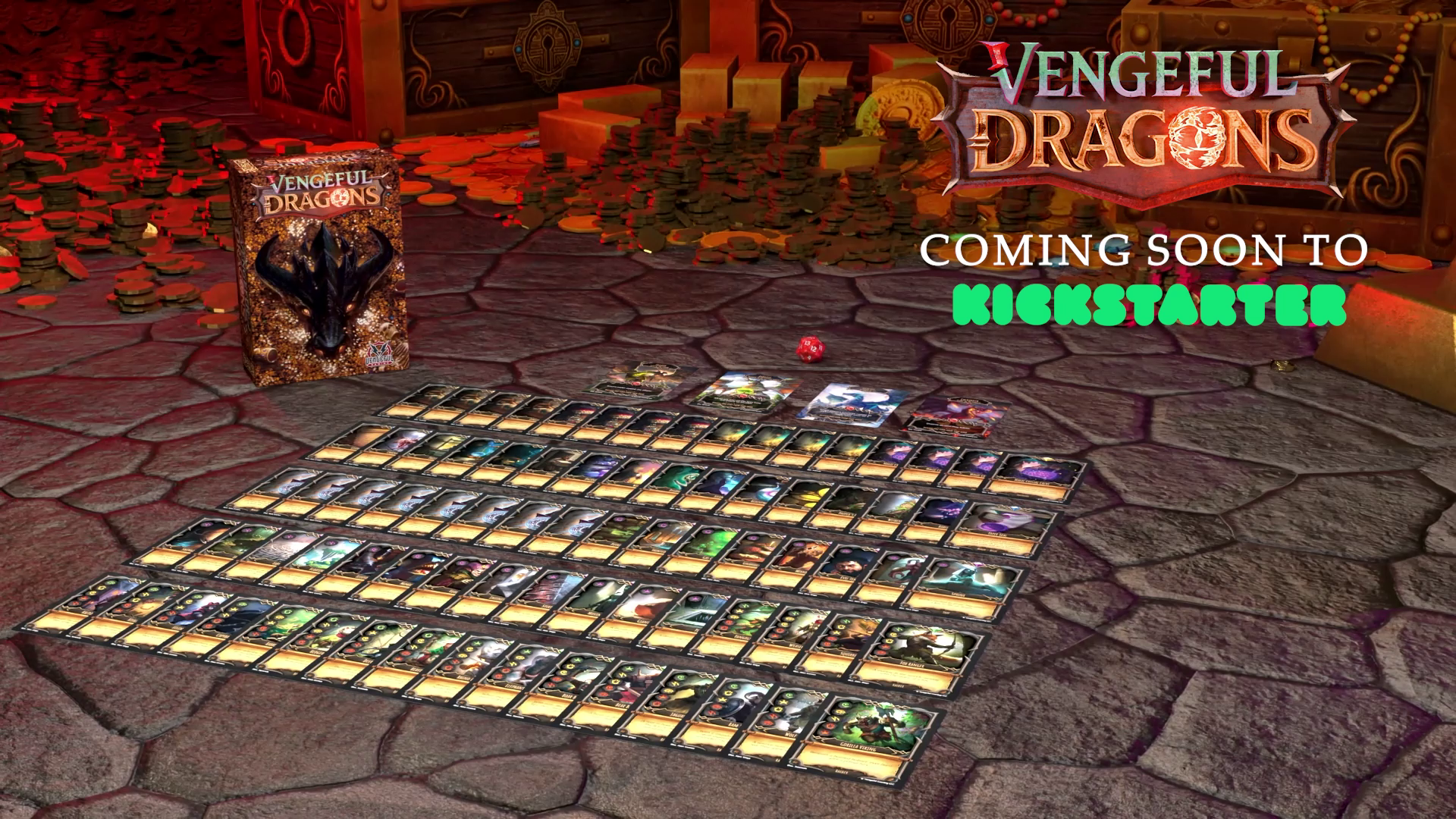 Load video: A trailer for the "Vengeful Dragons" table top card game.